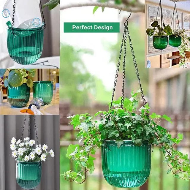 Cart In Mart planters 2 Pack Hanging Planters Flower Pots - Emerald