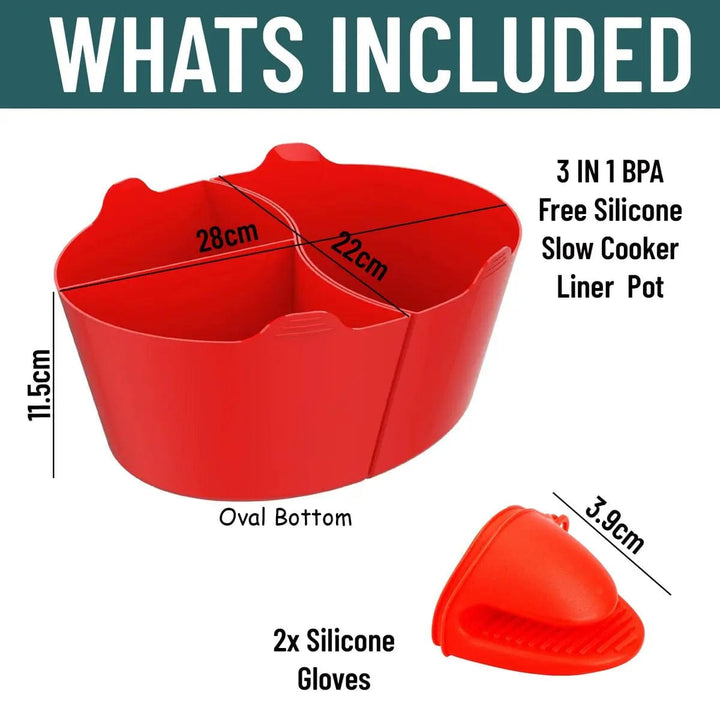 Cart In Mart Pressure cooker & multicooker accessories 4 Pieces Silicone Slow Cooker Liner Pot & Gloves