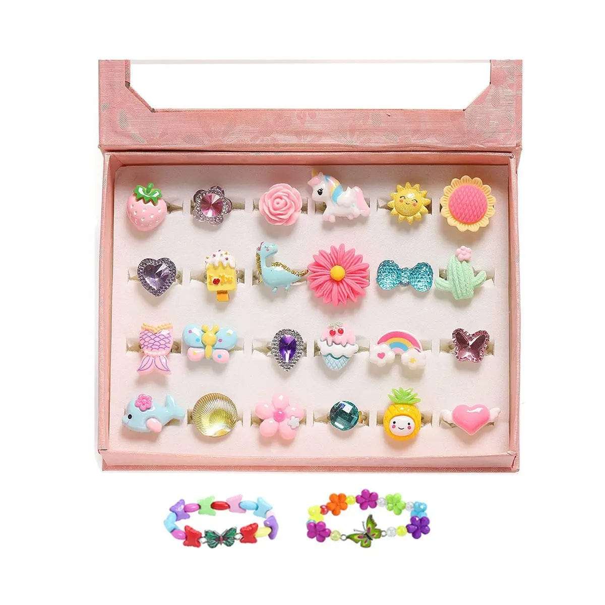 Cart In Mart pretend play toy 26 Piece Little Girl Rings & Bracellets - Pretend Play