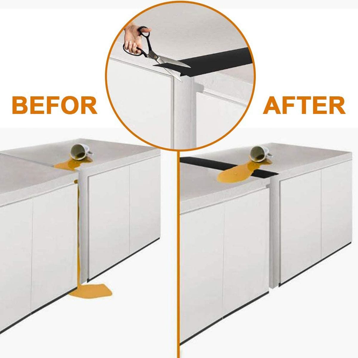Cart In Mart Silicone stove counter gap filler 3 Piece Silicone Kitchen Stove Counter Gap Filler