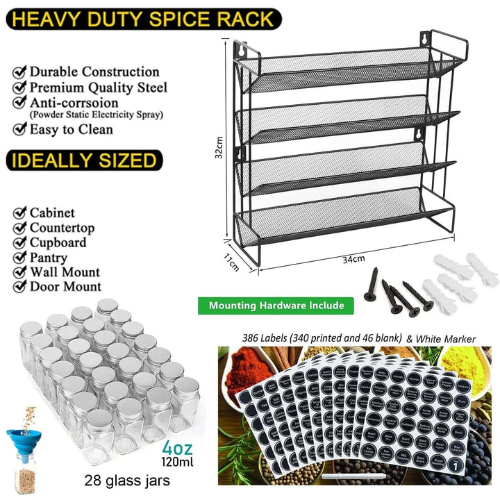 Stylish 4 Tier Spice Rack Organizer | CART IN MART - Cart In Mart
