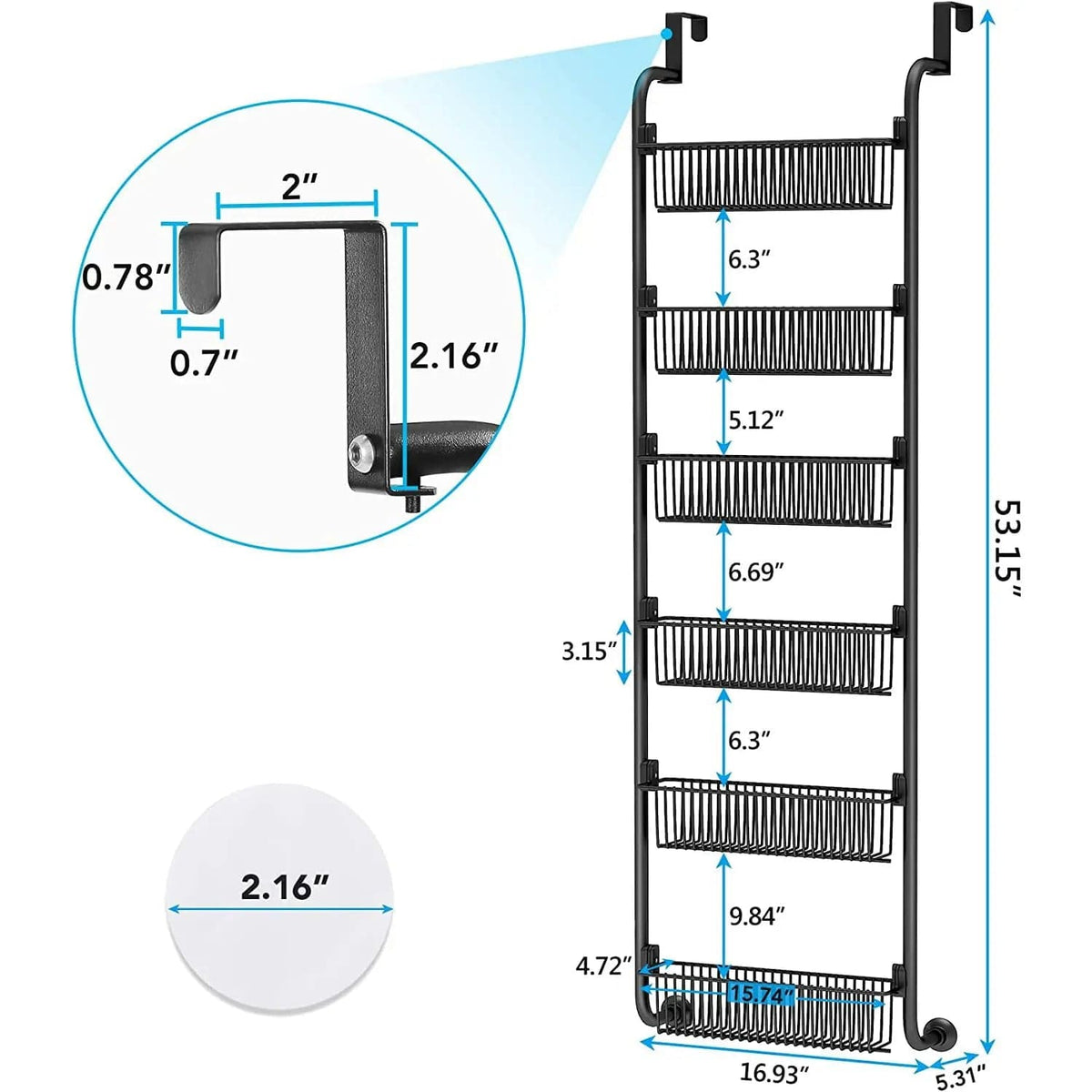 Cart In Mart Spices Rack Organiser 6 Tier Over The Door Hanging Spice Rack