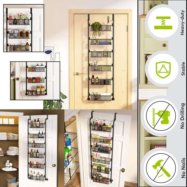 Cart In Mart Spices Rack Organiser 6 Tier Over The Door Hanging Spice Rack