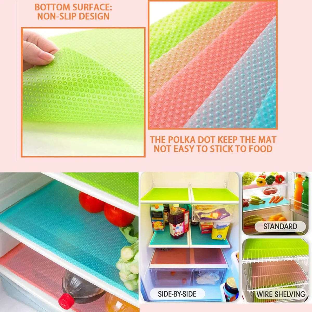 Cart In Mart Table Mat 18 Pcs Refrigerator Organization Containers & Liners
