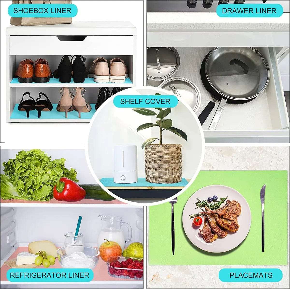 Cart In Mart Table Mat 18 Pcs Refrigerator Organization Containers & Liners