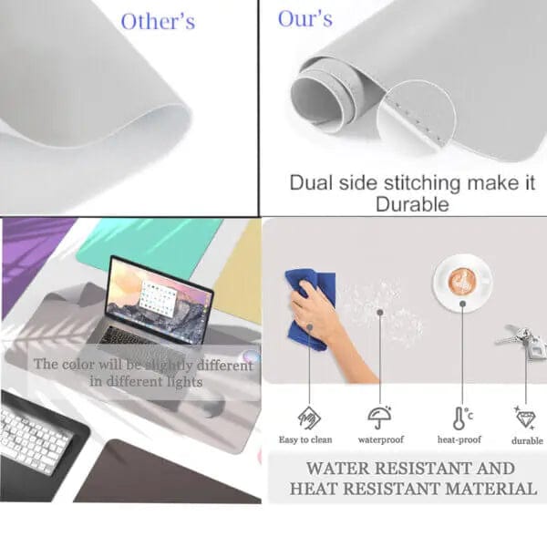 Cart In Mart Table Mat 3 Pcs Stitched PU Leather Desk Mat & Mouse Pad