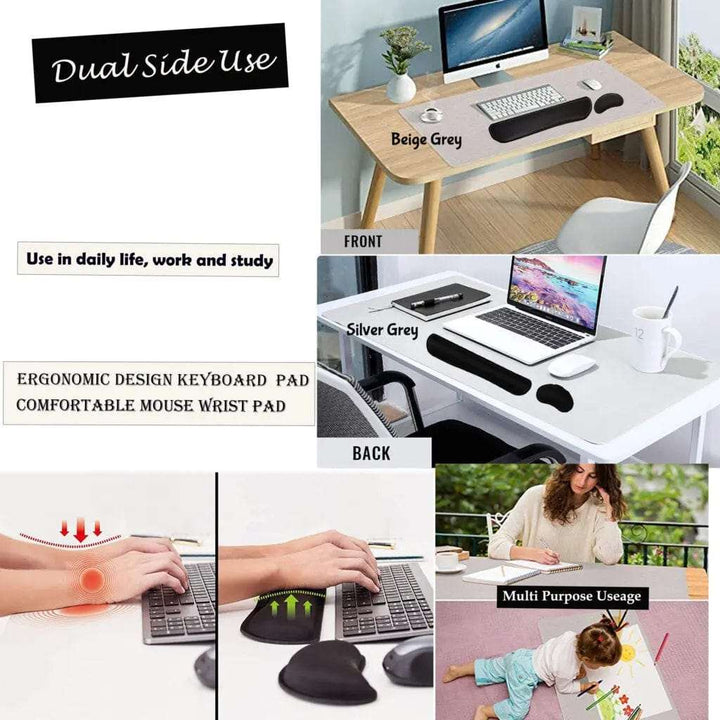 Cart In Mart Table Mat 3 Pcs Stitched PU Leather Desk Mat & Mouse Pad