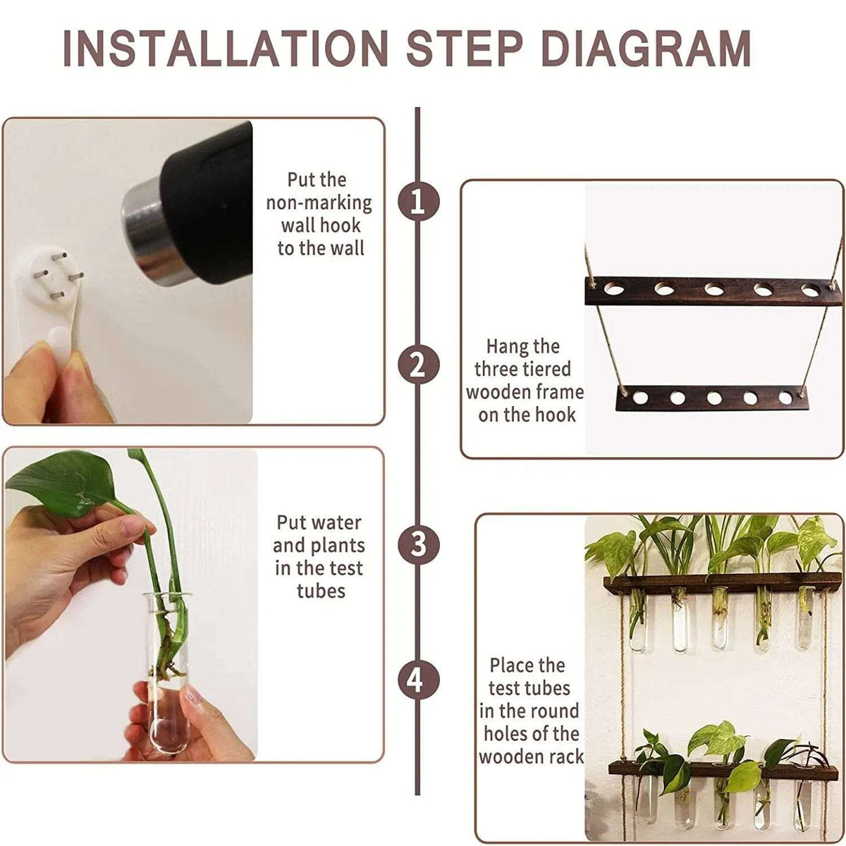 Cart In Mart Terrarium 3 Tier Wall Hanging Planter Terrarium Kit