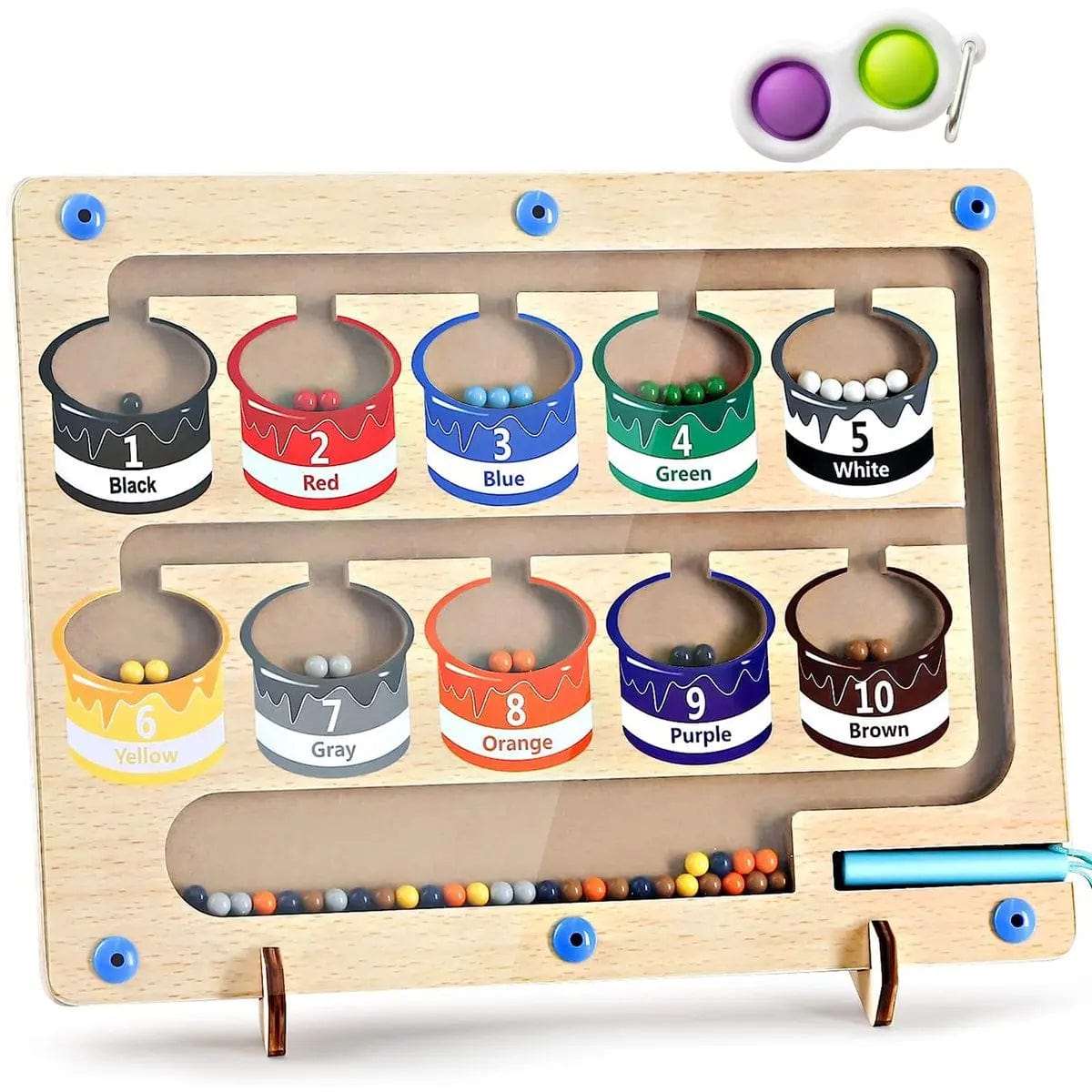 Cart In Mart Toddler Toys Magnetic Color & Number Maze Wooden Toddler Toys