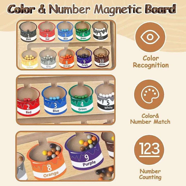 Cart In Mart Toddler Toys Magnetic Color & Number Maze Wooden Toddler Toys