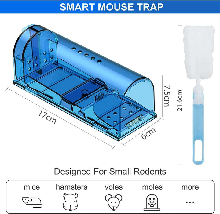 Cart In Mart Weed and Pest Control 4 Pack Small Humane Mouse Traps - Blue