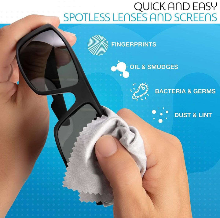 20 Pack Microfiber Eyeglasses Lens& Screen Cleaning Cloth-Black & Grey