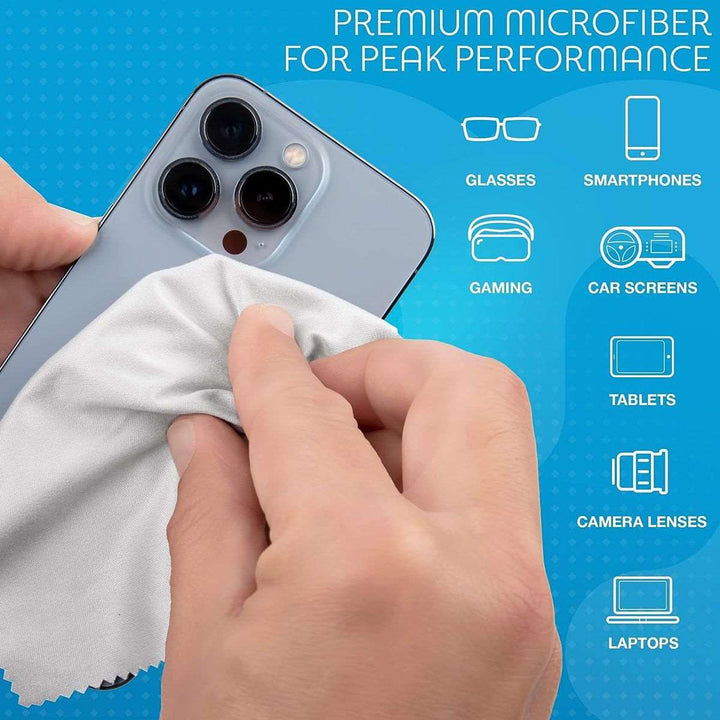 20 Pack Microfiber Eyeglasses Lens& Screen Cleaning Cloth-Black & Grey