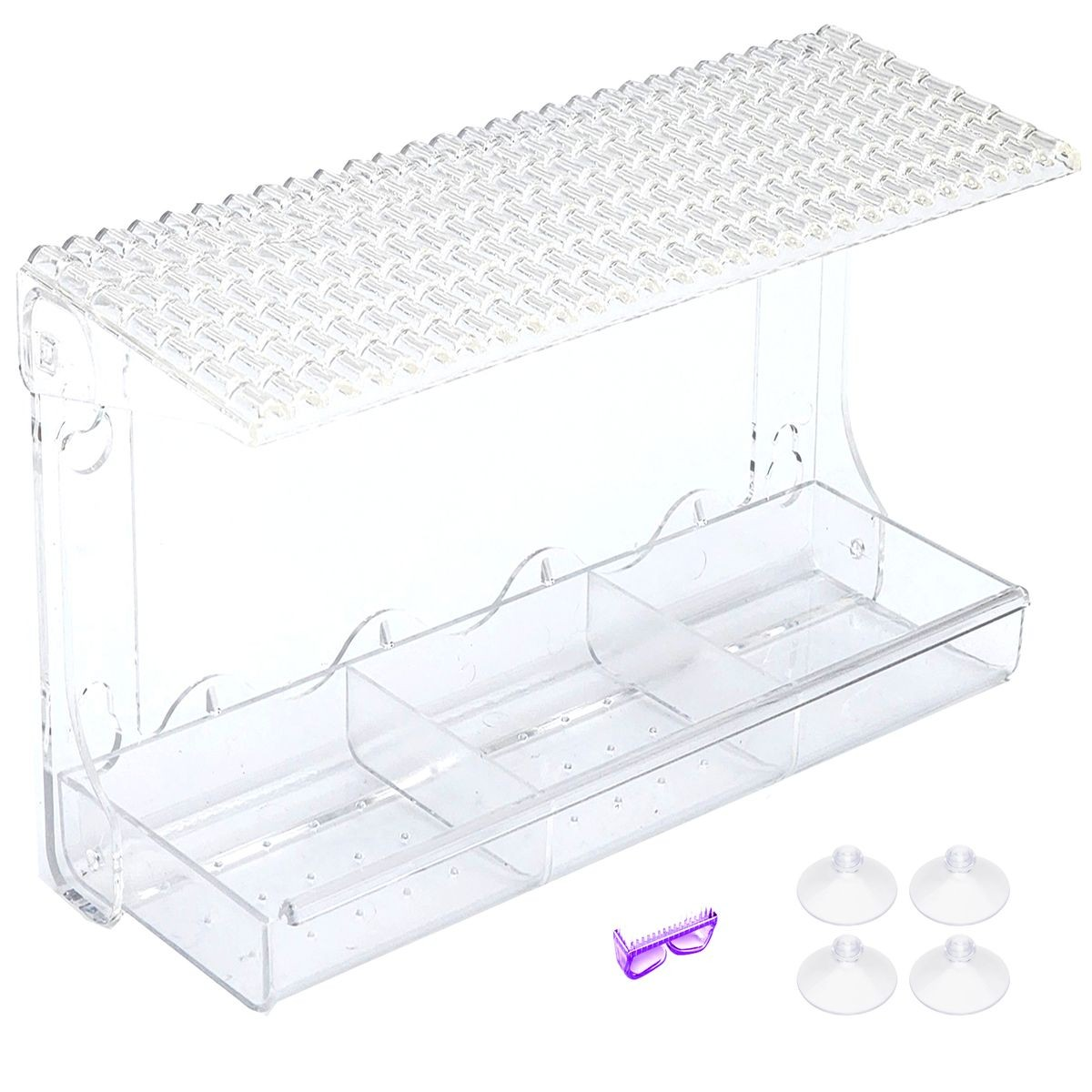 Cart In Mart Clear Window Bird Feeder for Outside With Self Adhesive Hooks Garden Decor
