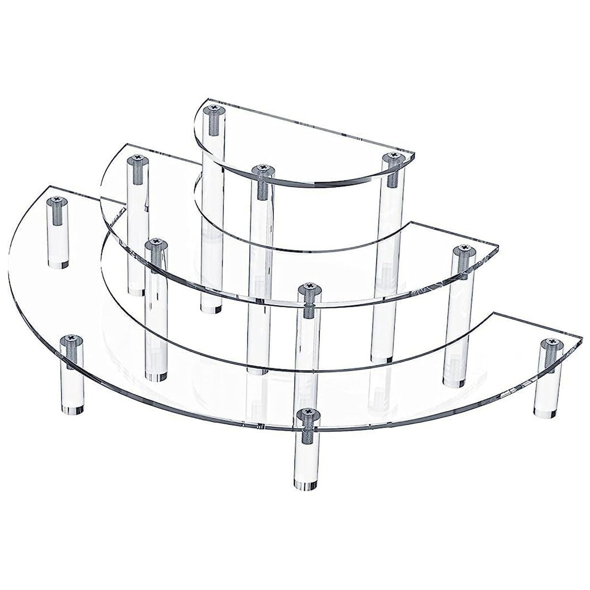 3-Tier Clear Acrylic Display Stand | Perfume, Cupcake & Jewelry Organizer | Cart In Mart