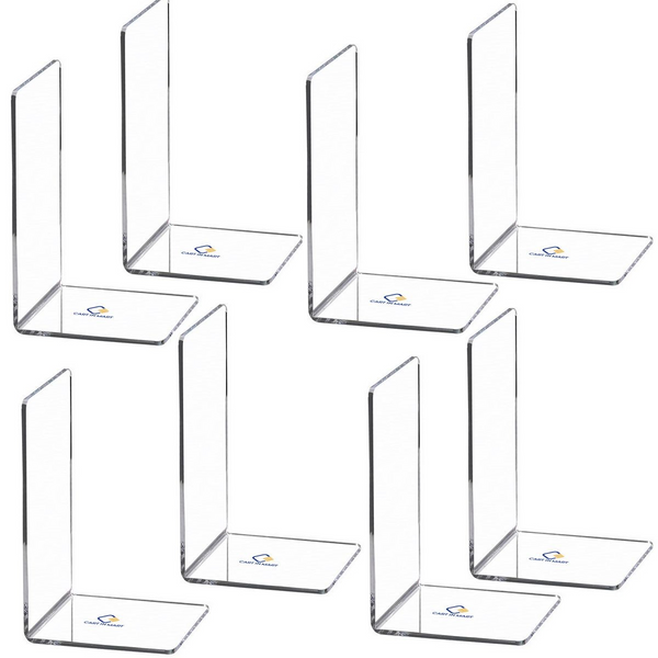 Clear Acrylic Bookends For Shelves Desk Book Stopper Organiser- 8 Pack Cart In Mart