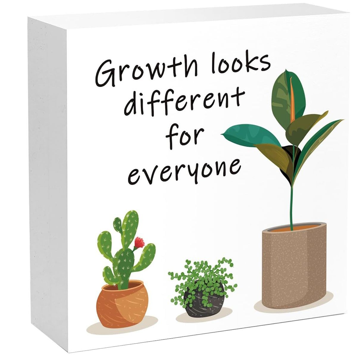 Cart In Mart Wooden Box Decorative Sign Gift For Men Home Office- Growth Look Different