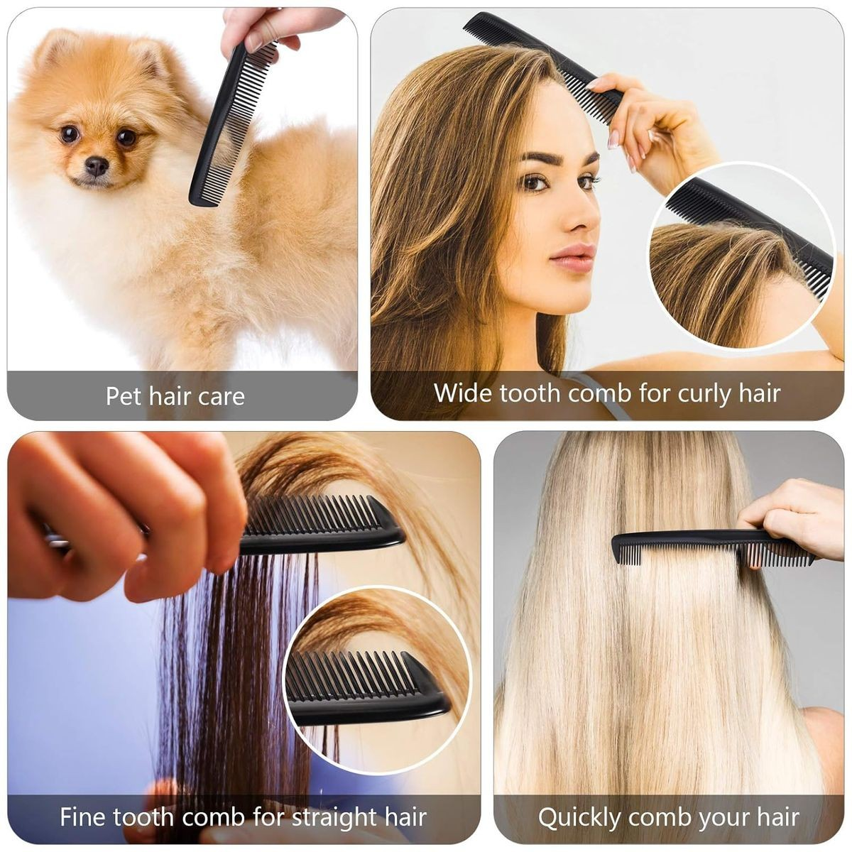 12-Pack Pocket Hair Combs | Fine-Tooth Travel Combs for All Hair Types | Cart In Mart