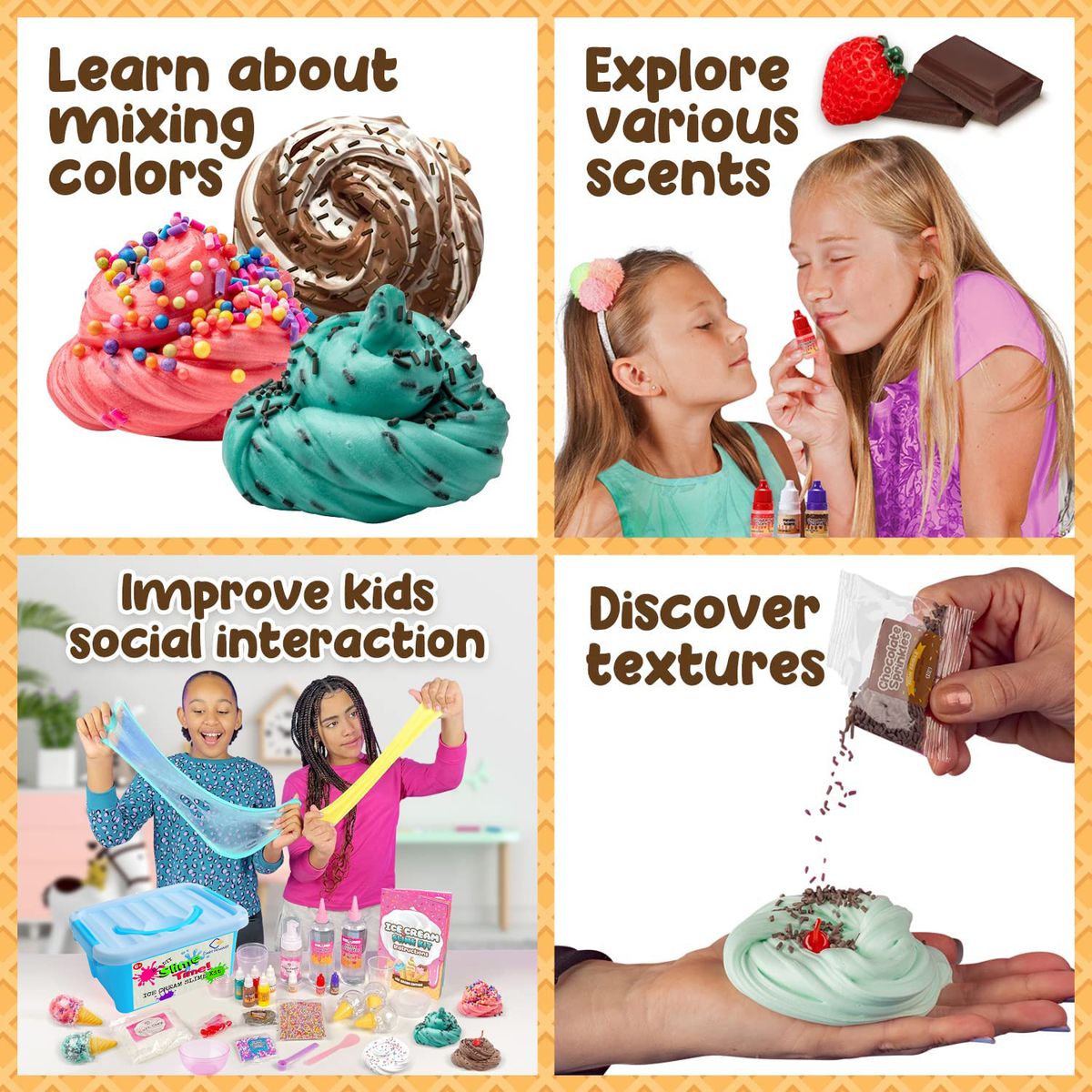 Cart In Mart Stationery Ice Cream Slime Making Kit For Girls & Boys