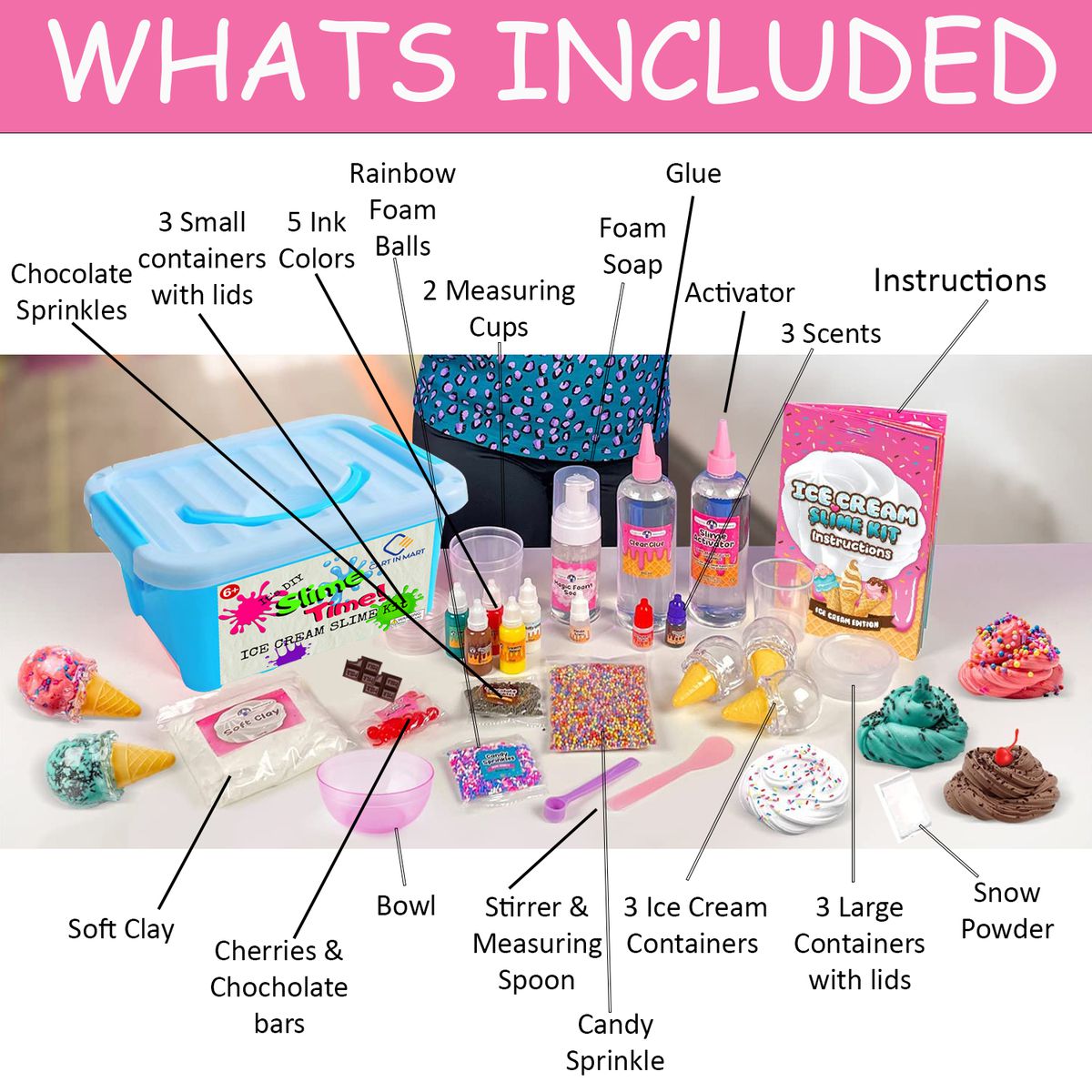 Cart In Mart Stationery Ice Cream Slime Making Kit For Girls & Boys