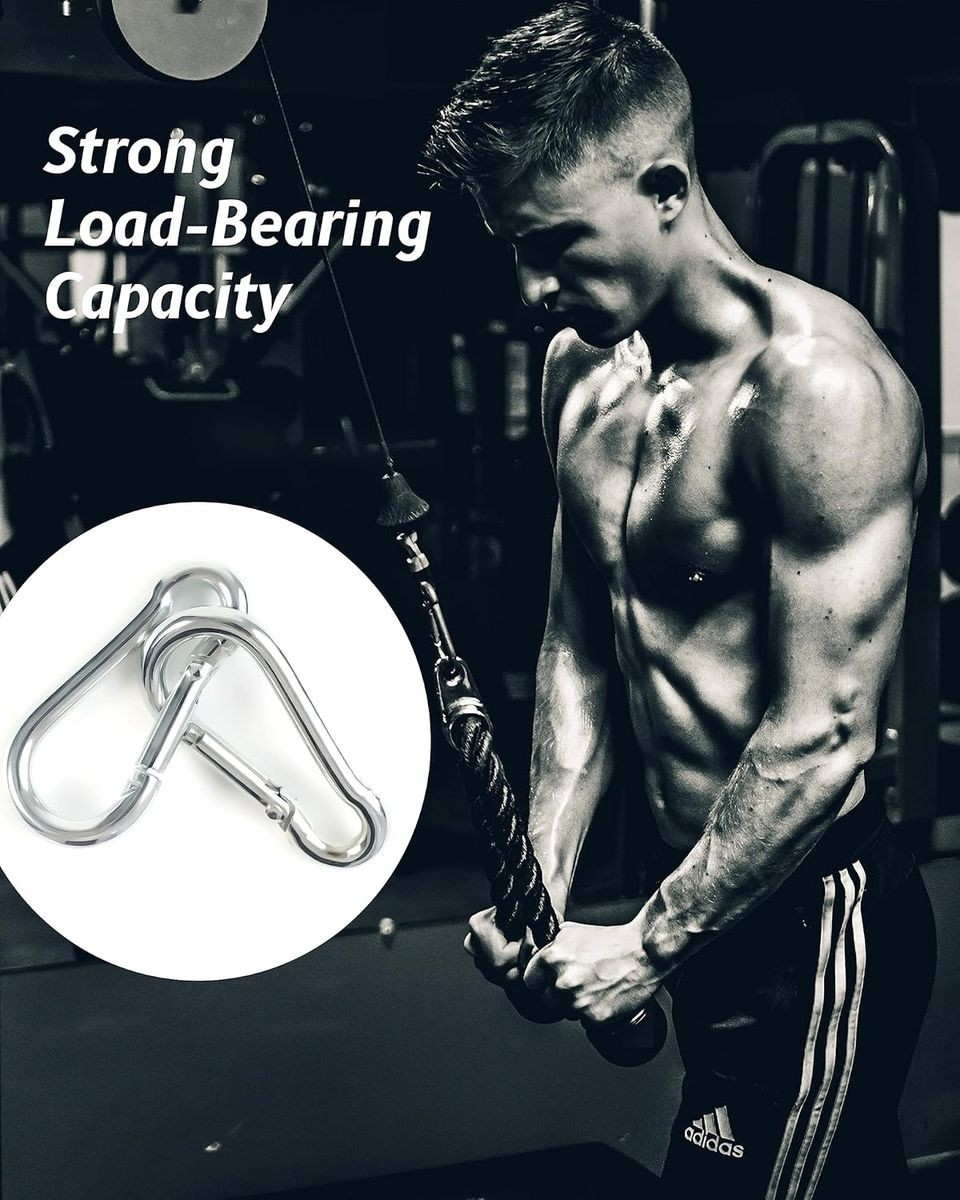 Cart In Mart 8 Piece Heavy Duty Carabiner Clips Steel Spring Snap Hook-8cm & 6cm(4 Each)