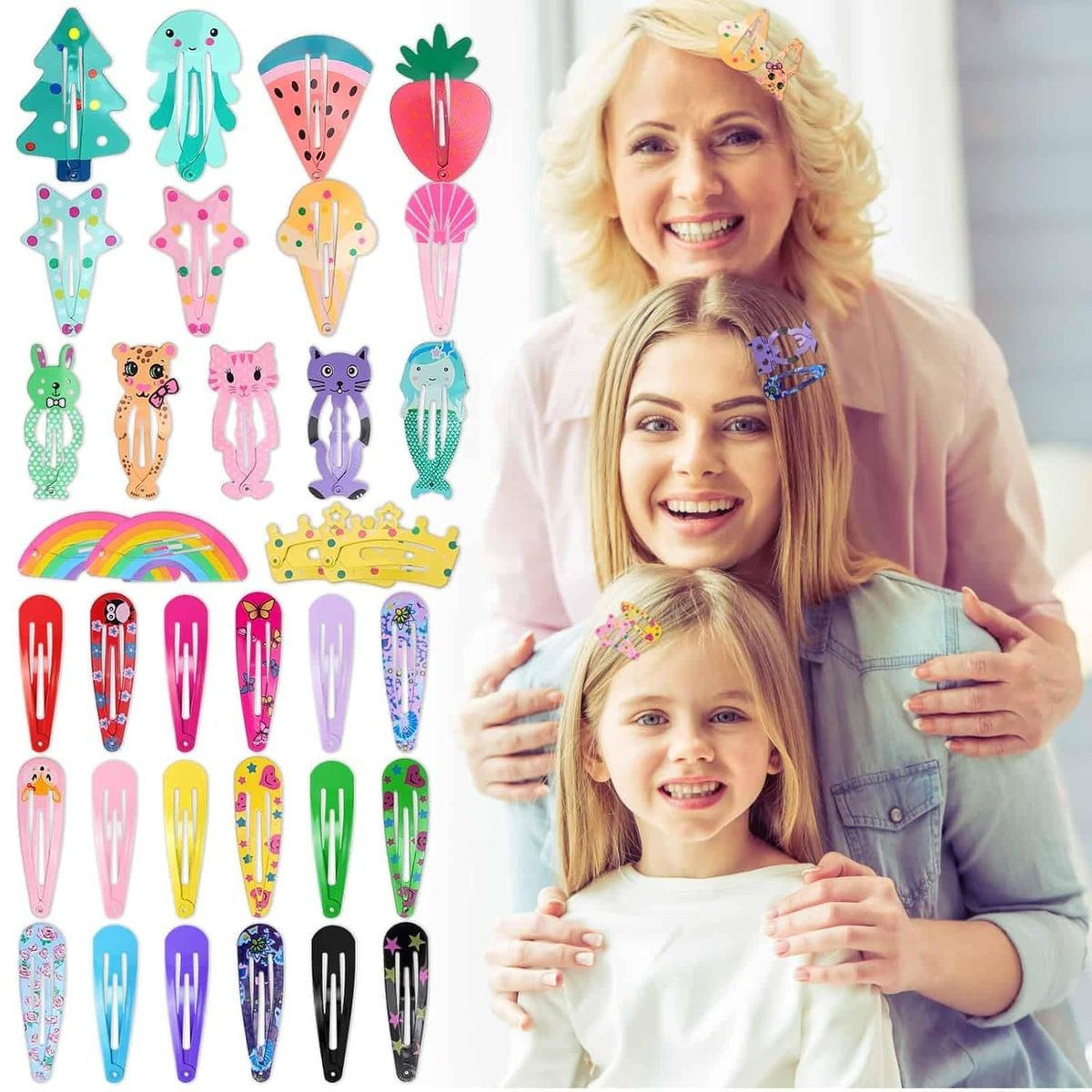 Cart In Mart Hair Clips For Girls Women Teens Metal Snap Hair Pin, Barrettes - 100 Piece