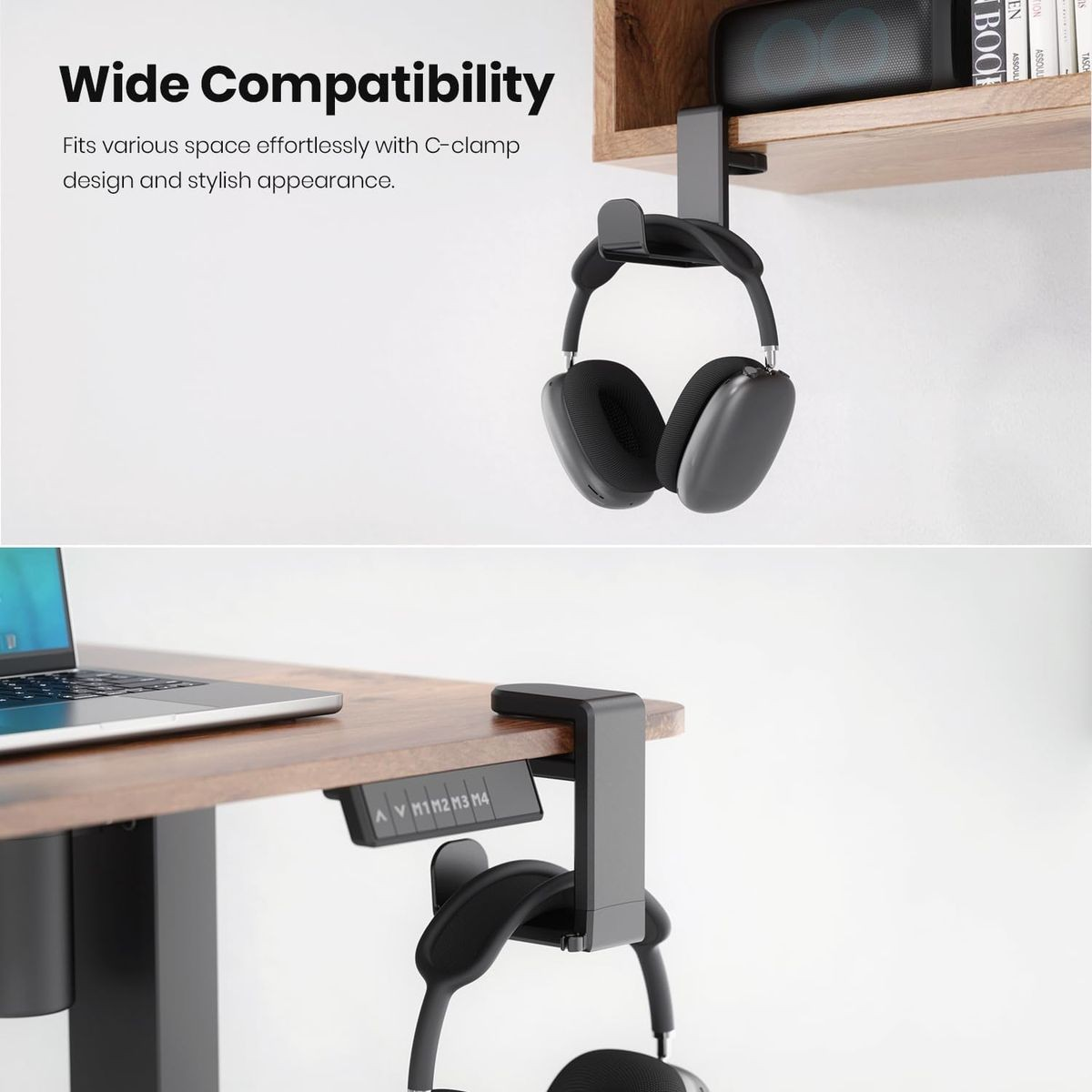 Cart In Mart 2-Pack 360 Rotating Headphone Stand Holder Gaming Swivel Headset Hanger