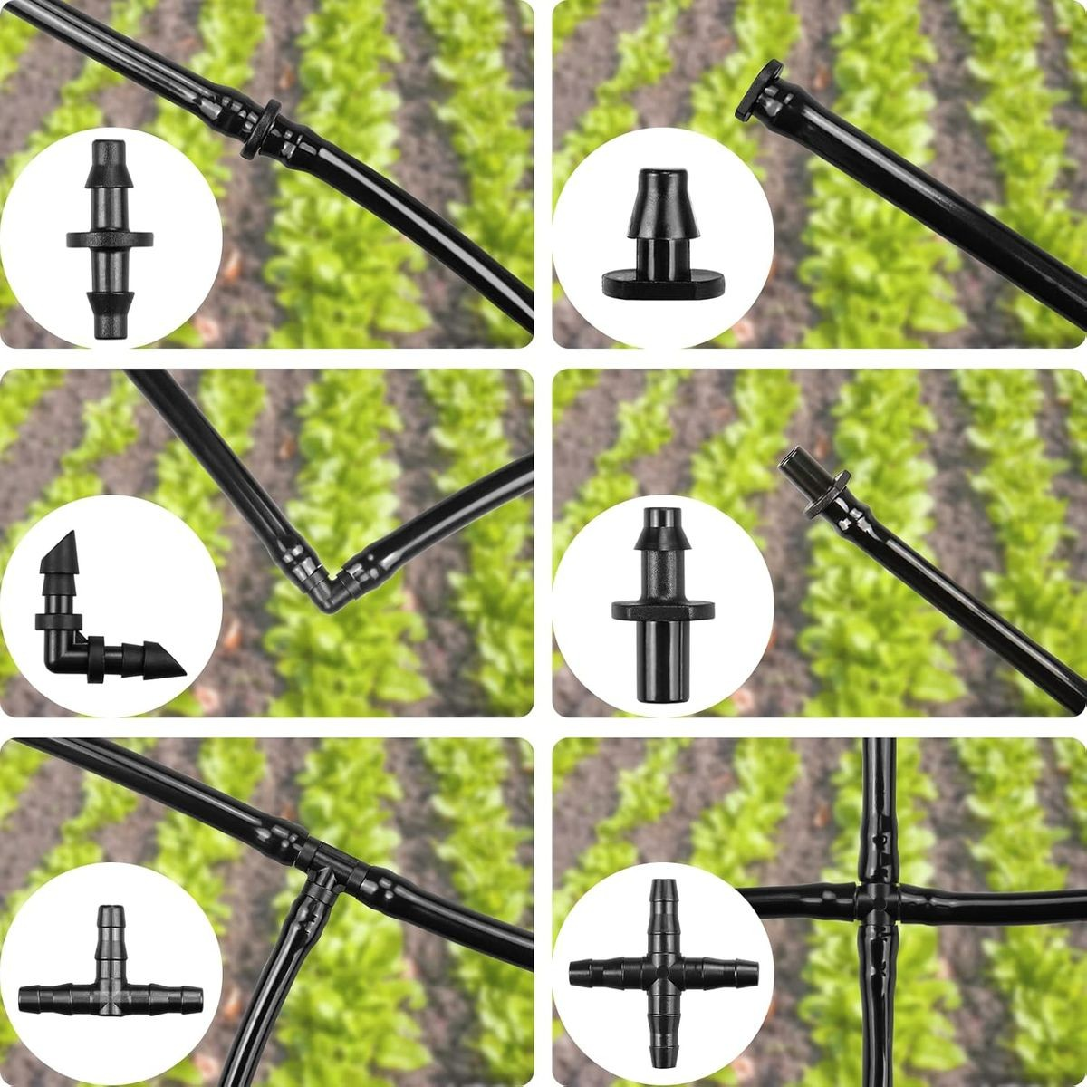 Cart In Mart 280 Piece Barbed Connectors Drip Irrigation Fittings Parts Kit