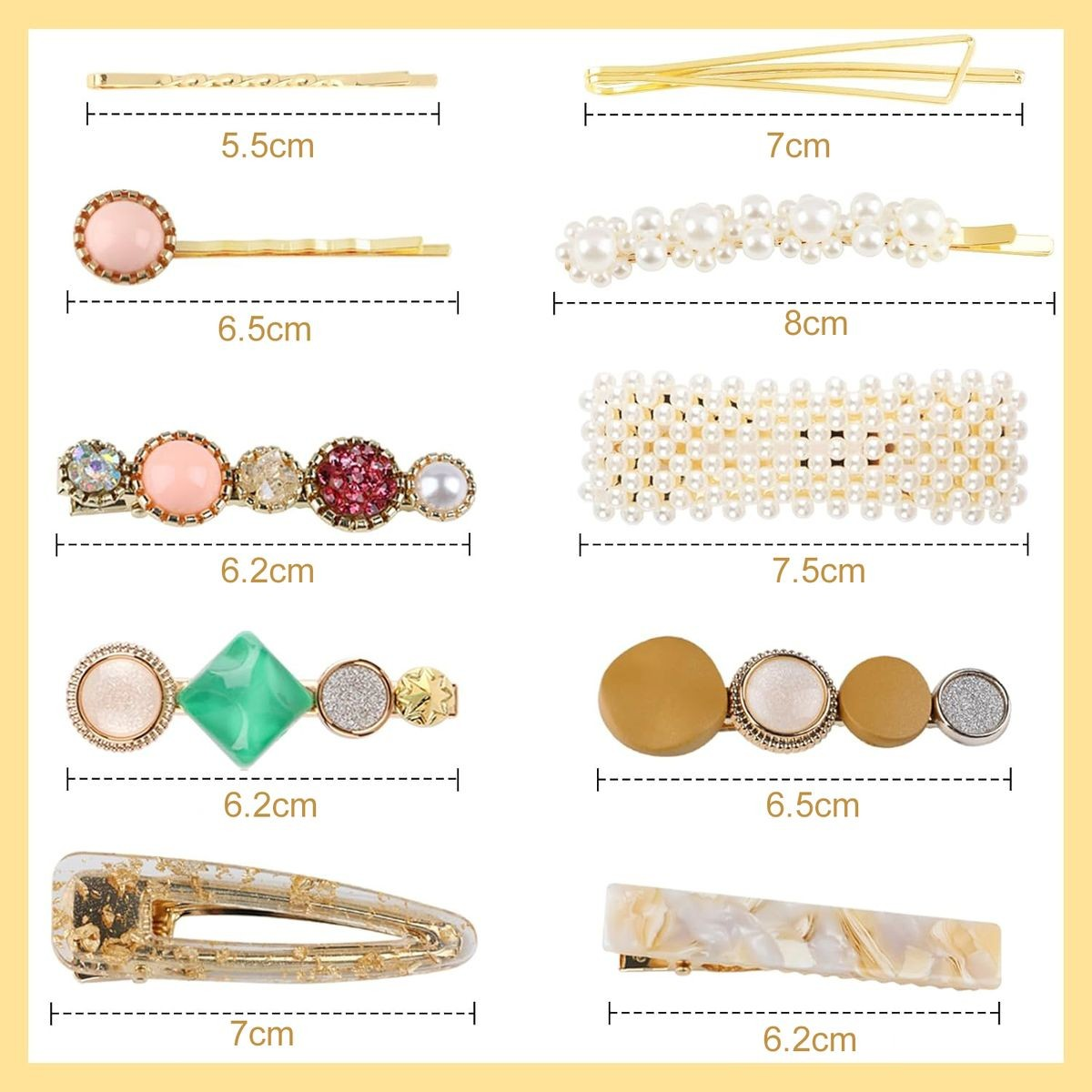 Cart In Mart Pearls Resin Hair Clips and Barrettes Hairpins Accessories For Girls - 28 Piece