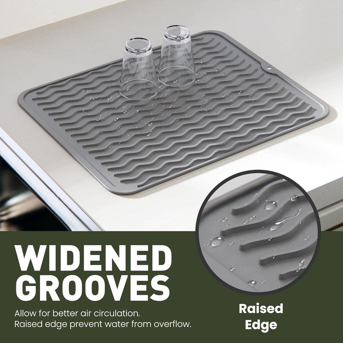 Cart In Mart 2 Pack Silicone Dish Drying Mat- Heat Resistant Multipurpose Liner-30x40cm