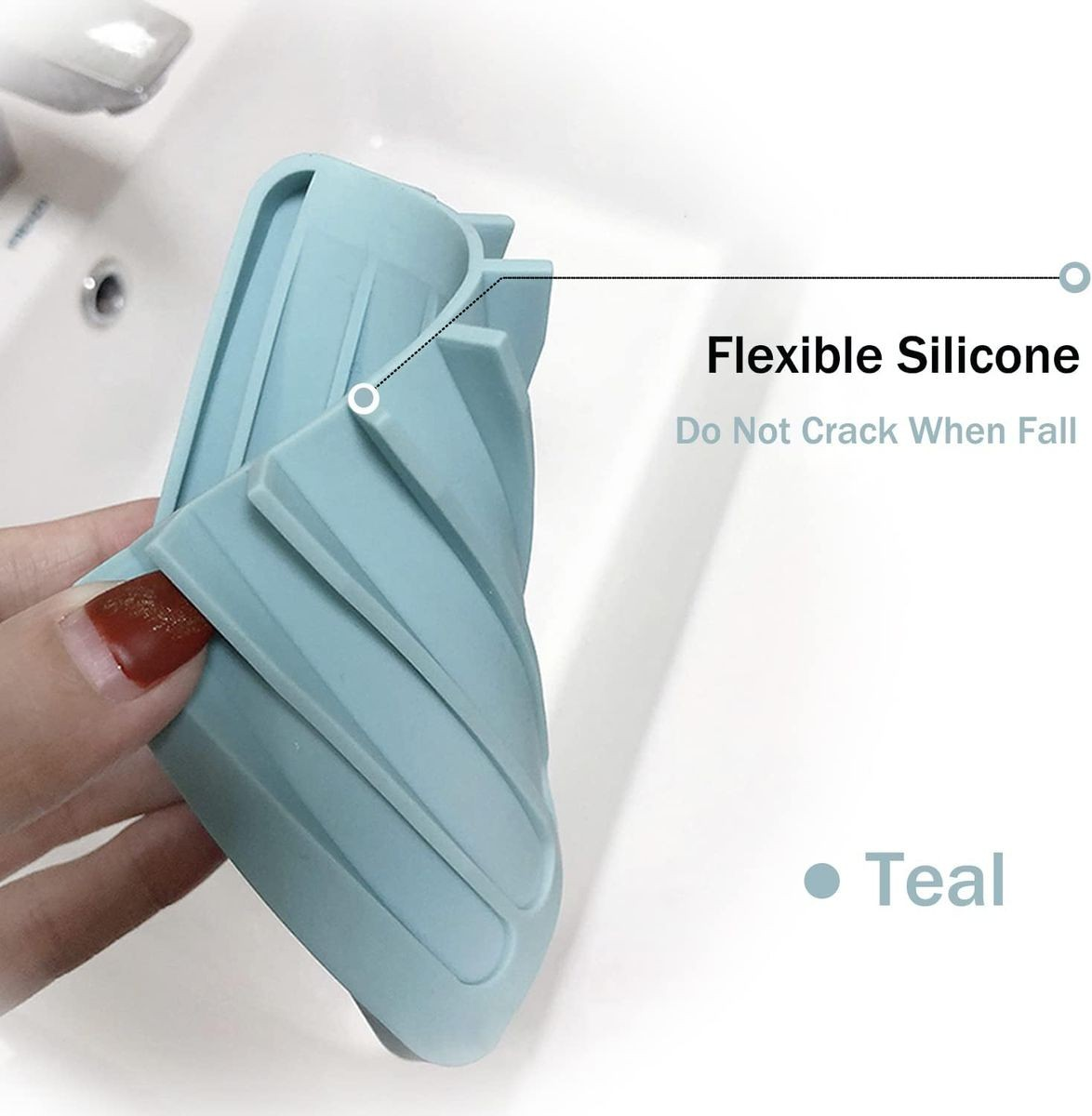 Cart In Mart 3 Piece Self Draining Premium Silicone Soap Holder Dish For Bathroom Kitchen