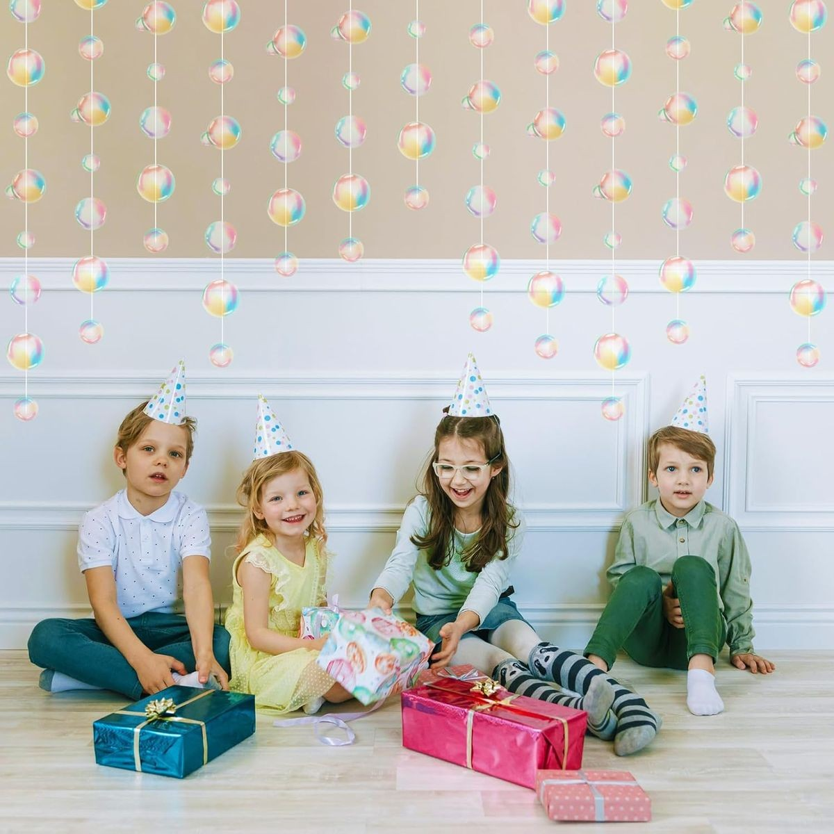 Cart In Mart 4 Pack Mermaid Party Decoration Transparent Hanging Streamer Bubble Garland