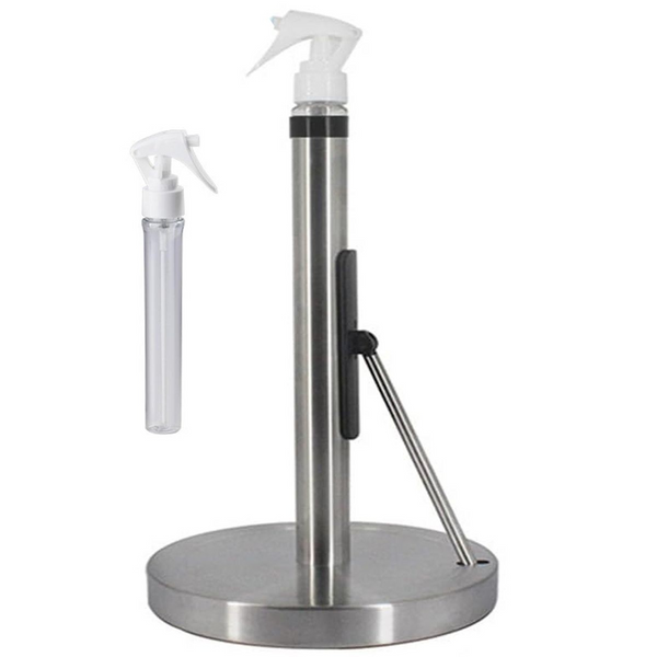 Cart In Mart Kitchen Paper Towel Holder Stainless Steel With Sprayer,Arm & Weighted Base