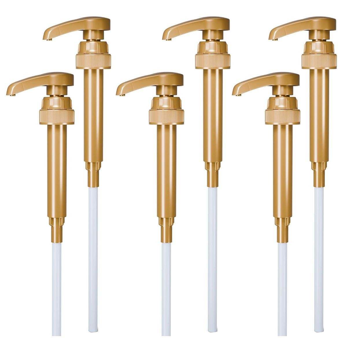 Cart In Mart 6-Pack Gold Squirt Coffee Syrup Pump Dispenser Kitchen Bar Bottles-750ml