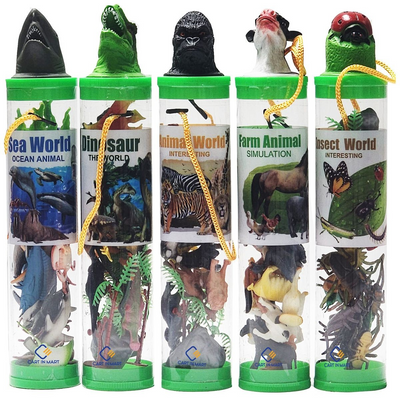 Cart In Mart Small Animal Figures Toys Party Favor- Sea, Zoo, Farm,Dino, Insect - 75 Piece