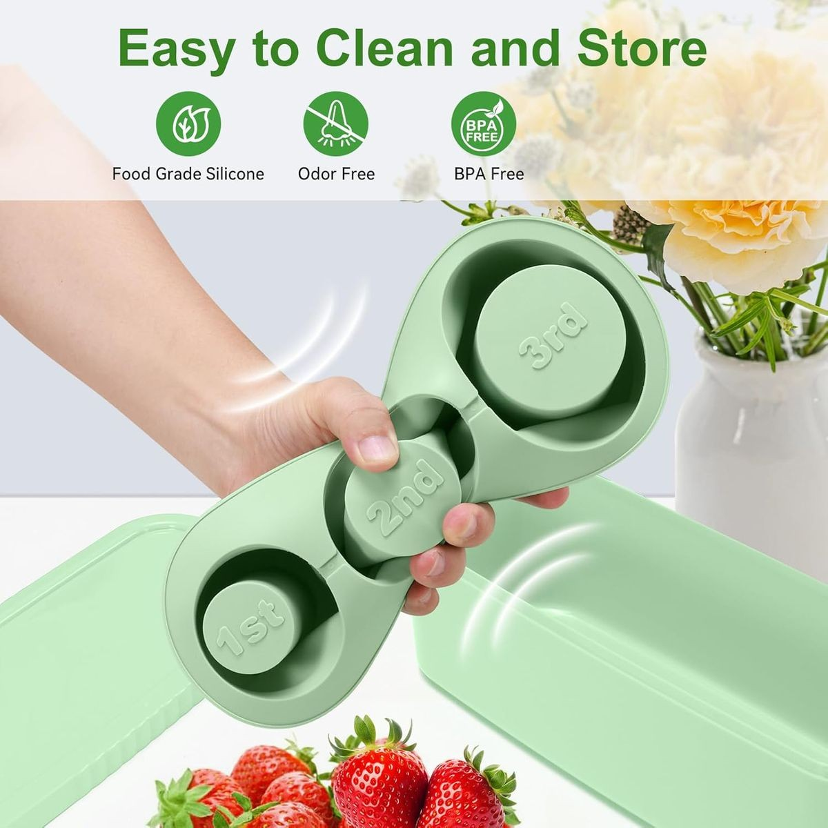 Cart In Mart Silicone Ice Cube Tray For Tumbler Cup With Lid & Bin Mold Maker-Large