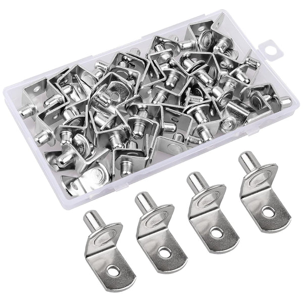 Cart in Mart 50 Pack-5mm L Shaped Shelf Pegs With Hole Furniture Cabinet Support Pins