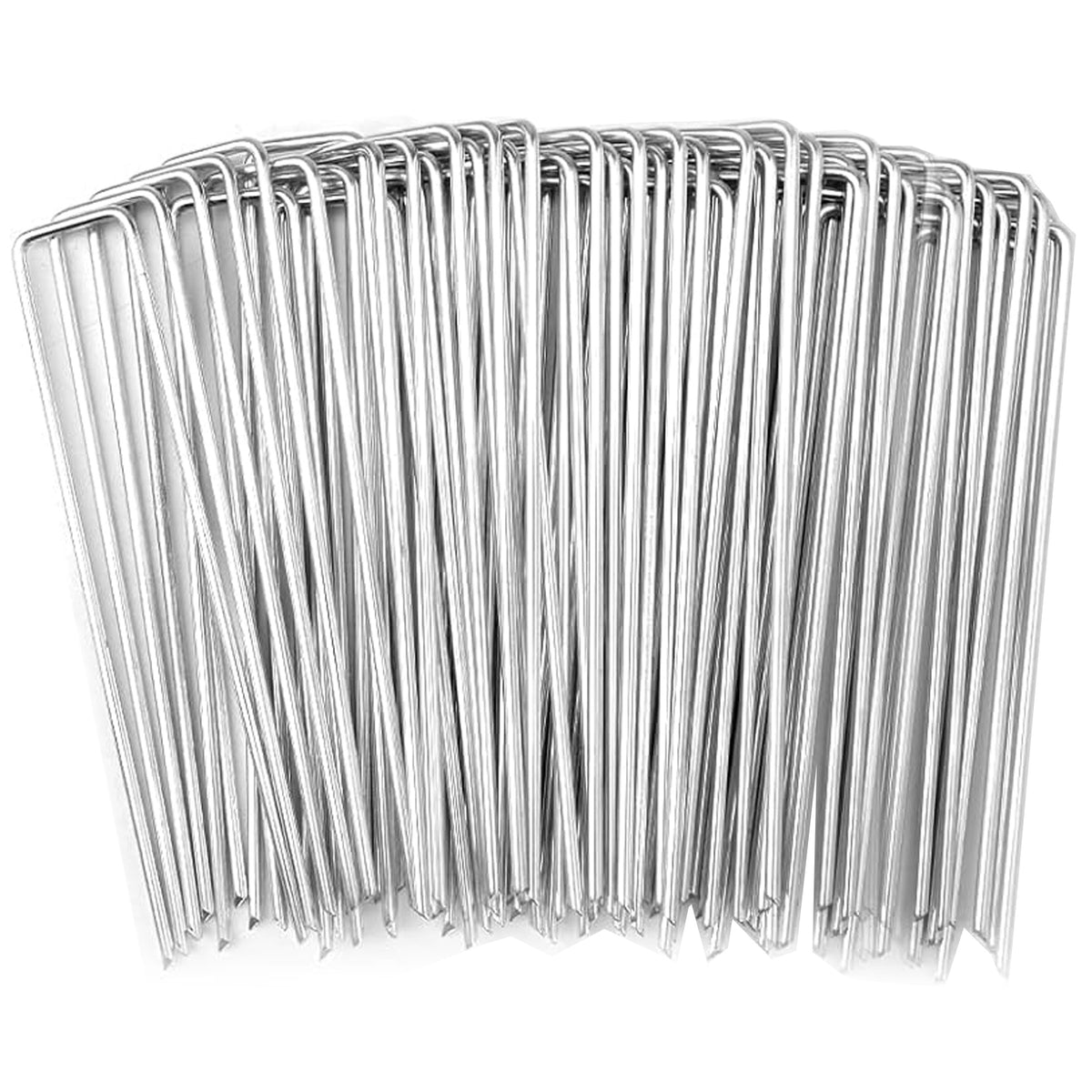 Cart In Mart 120-Pack Galvanized Landscape Staples Garden Stakes For Lawn Fence-15.2cm