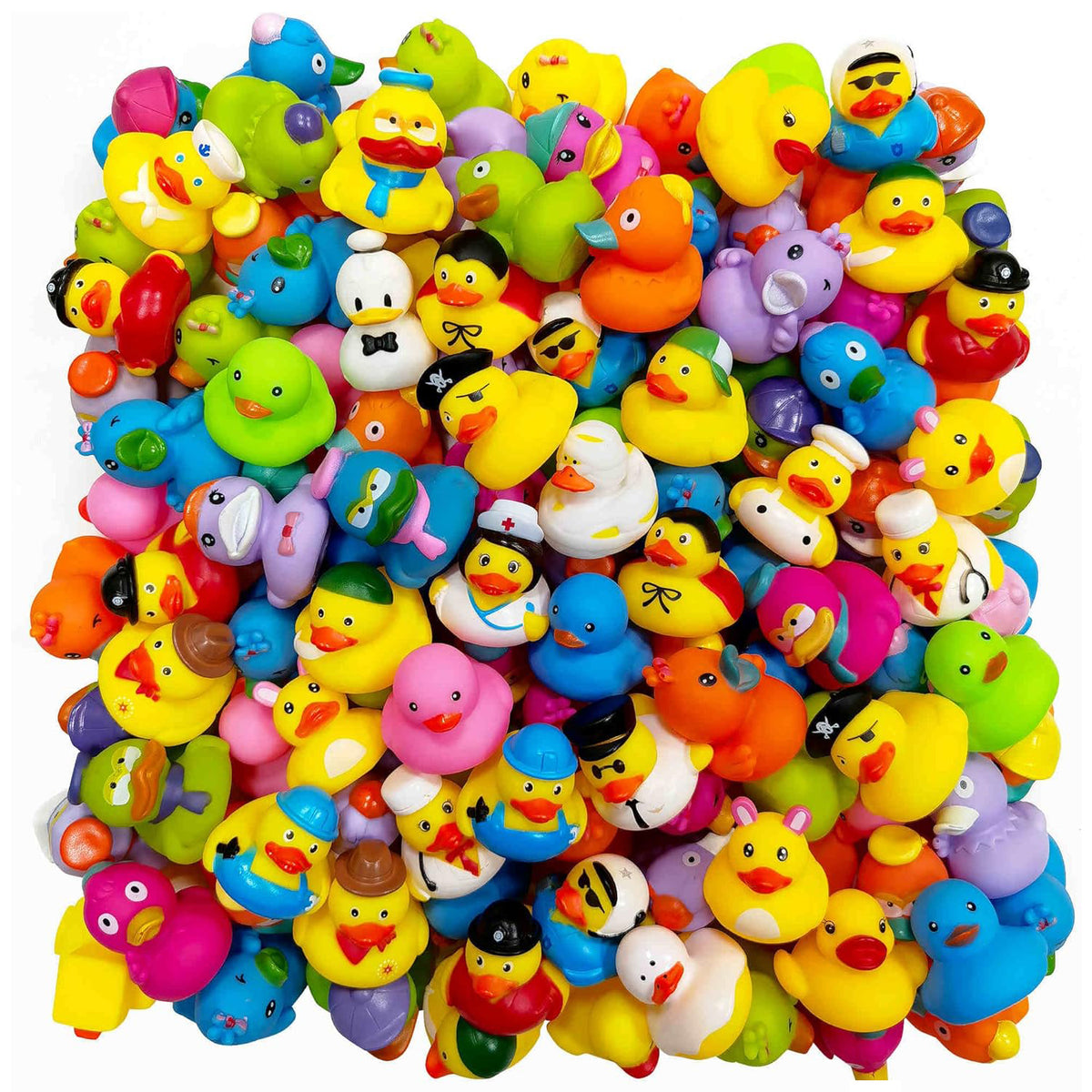 Cart In Mart 50 Pack Baby Bath Mini Duck Rubber Duckie Bathtub Toys With Mesh Bag