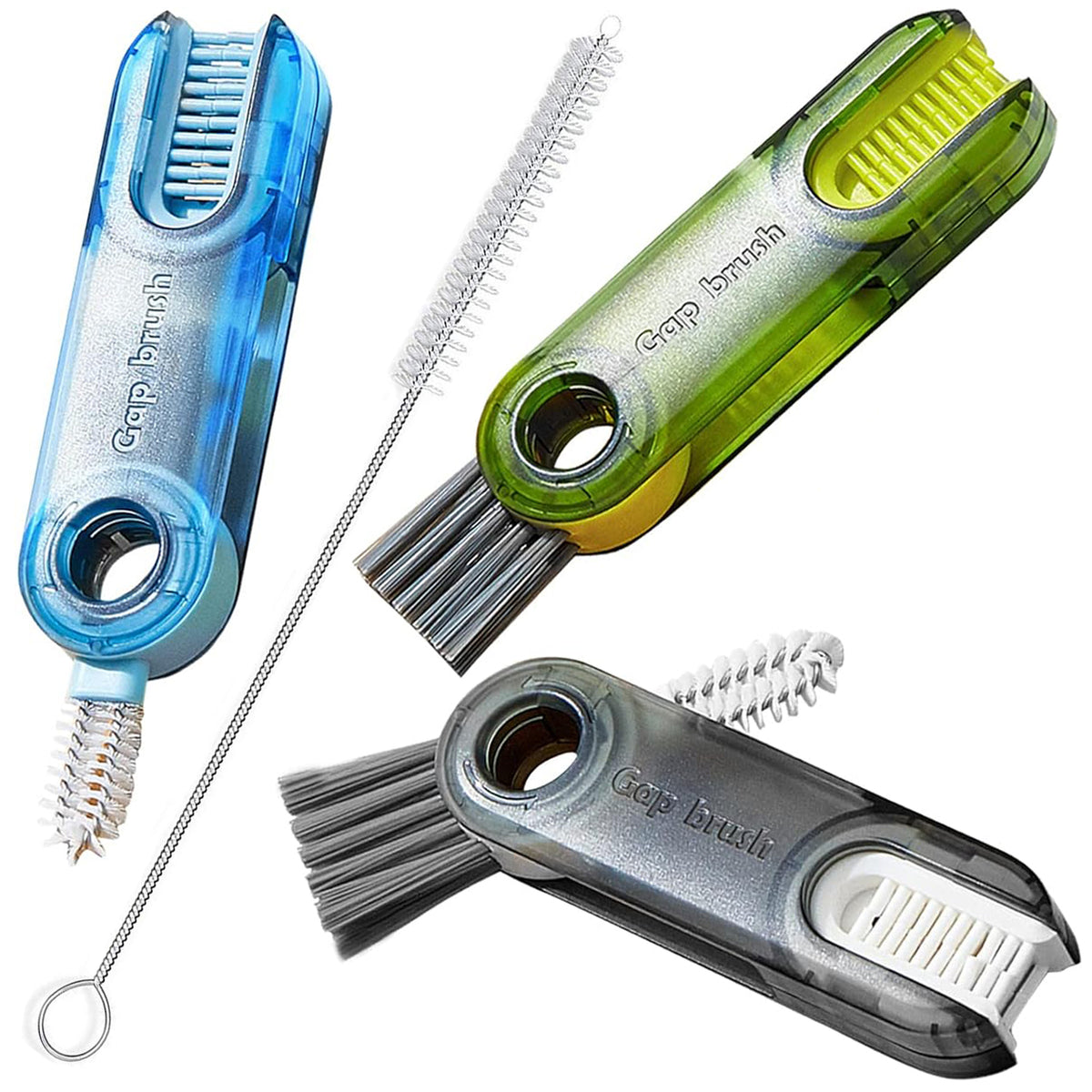 Cart In Mart 4 Piece 3 in 1 Bottle Tumbler Cup Lid Gap Cleaning Brush Set Multipurpose
