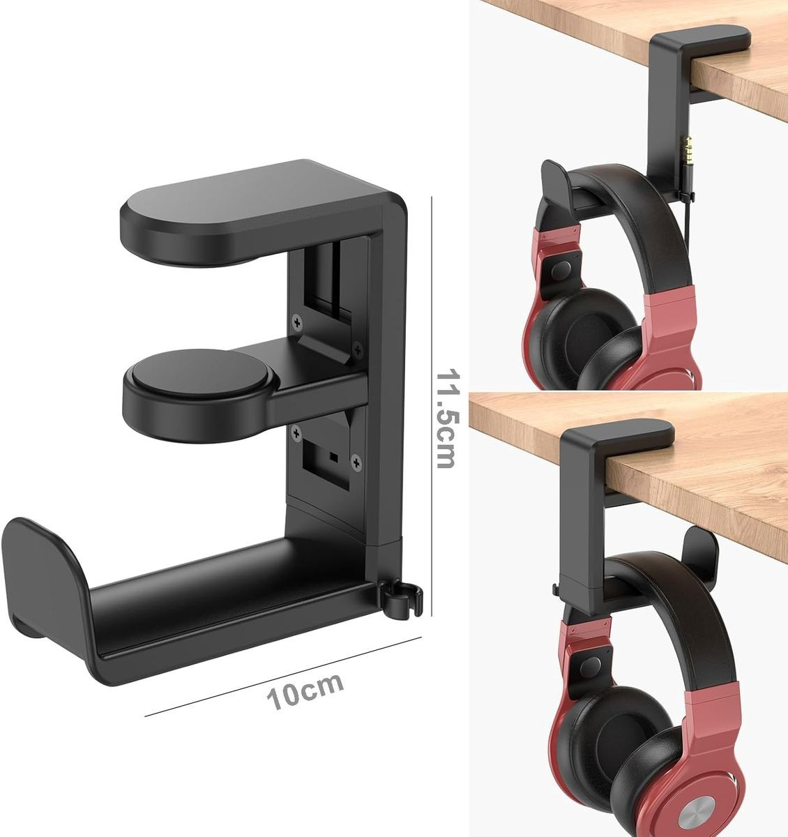 Cart In Mart 2-Pack 360 Rotating Headphone Stand Holder Gaming Swivel Headset Hanger