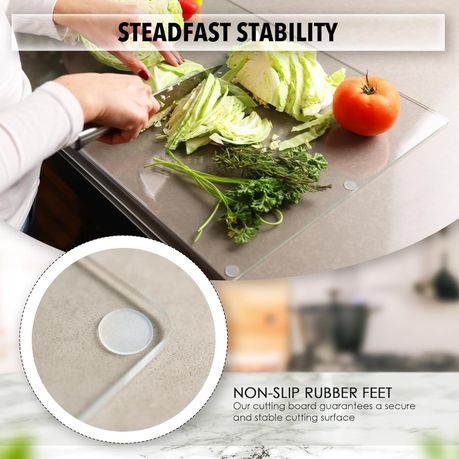 Cart In Mart Clear Acrylic Cutting Board With Counter Lip For Kitchen Non-Slip