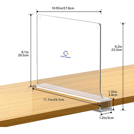 Cart In Mart 6 Piece Clear Acrylic Shelf Dividers Organiser For Closet Wardrobe Drawer