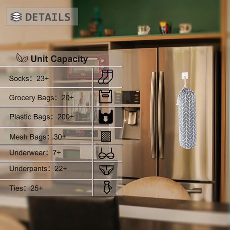 Cart In Mart 2 Piece Plastic Bag Holder Wall Mount Grocery Bag Storage Organiser Reusable