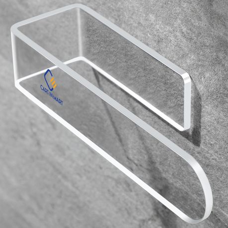 Clear Acrylic Hand Towel Holder For Bathroom Kitchen Wall Self Adhesive
