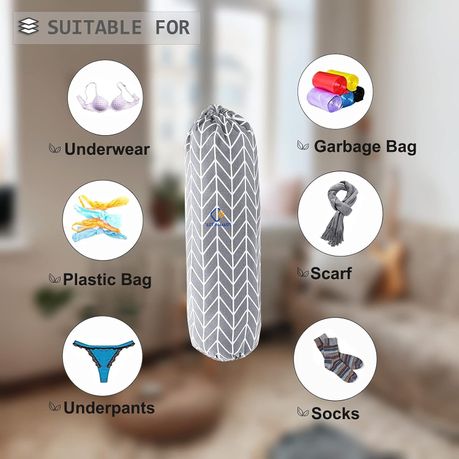 Cart In Mart 2 Piece Plastic Bag Holder Wall Mount Grocery Bag Storage Organiser Reusable