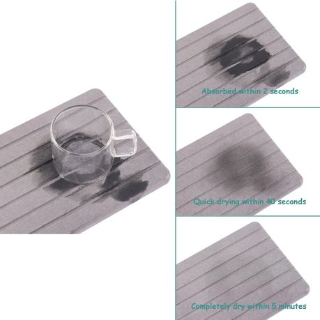 Cart In Mart Water Absorbent Diatomite Coasters Rectangle Quick Drying Stone-2 Pack