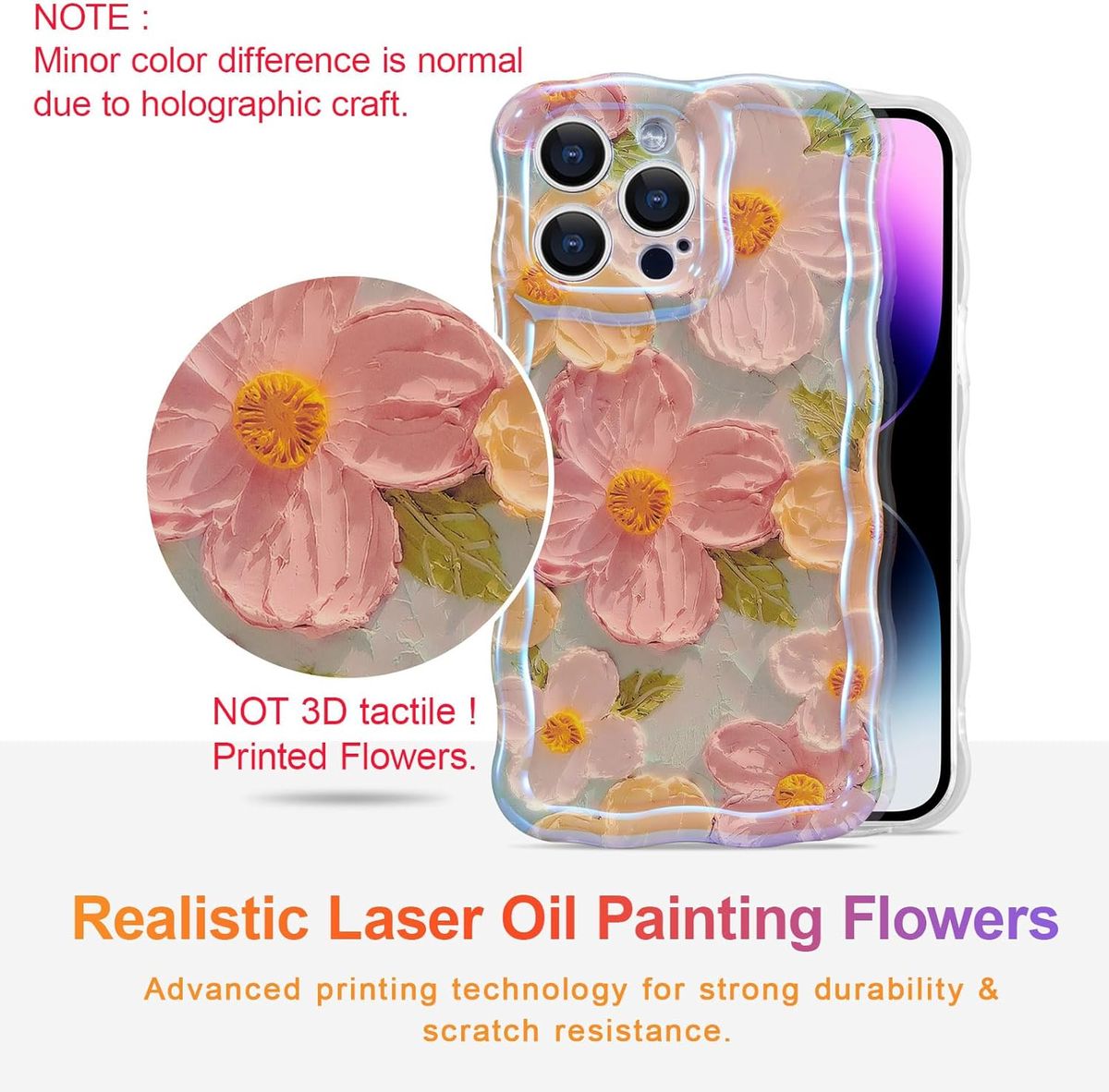 Cart In Mart Colorful Glossy Flower Cover for iPhone Pro Max Mobile case for Girls / Women