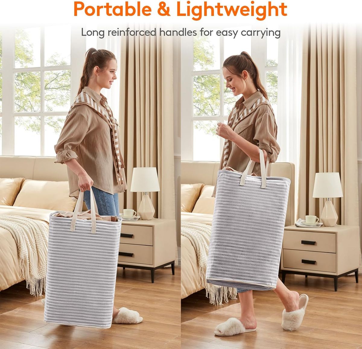 2 Pack 72L Collapsible Laundry Hamper| Cart In Mart