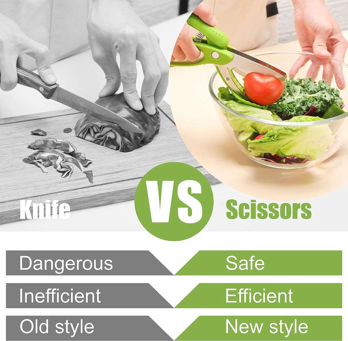 Kitchen Salad Herb Double Blade Scissors Chopper Slicer
